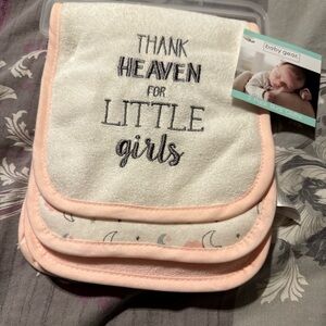 Baby Gear Pink and White Baby Burp Cloths